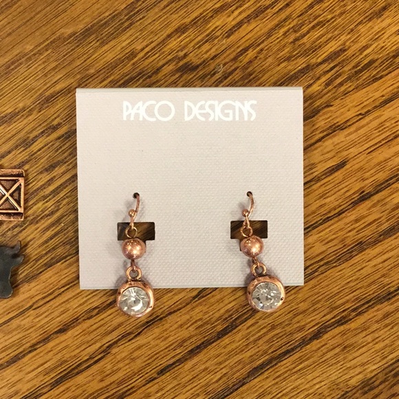 Burnished Copper Cow Necklace and Earring Set - Picture 3 of 4